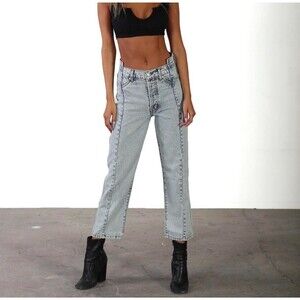 Revice Denim Gemini Different Views High Waist Straight Leg Blue Jeans Size 29